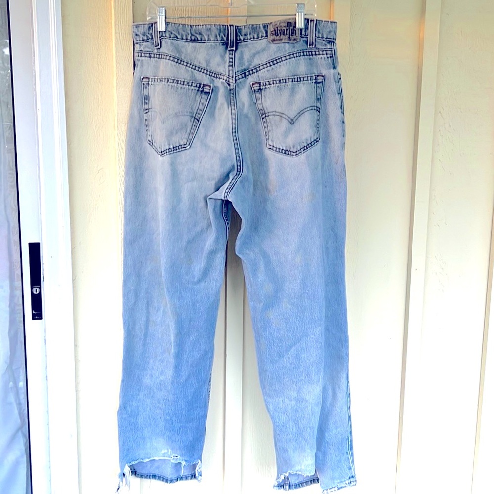 Vintage 90s THRASHED Ripped Distressed Levi Silvertab Baggy Jeans 501 Loose Cut